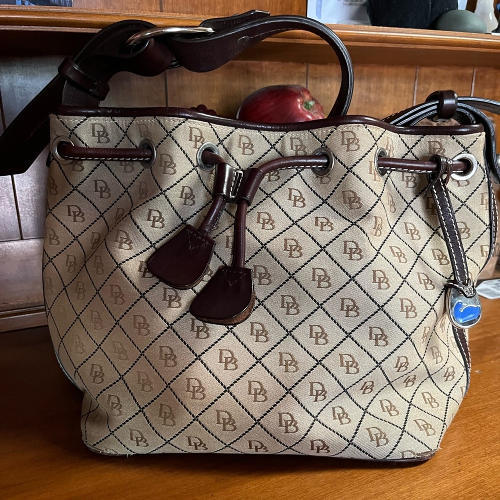 Vintage Dooney and Bourke monogram canvas handbag